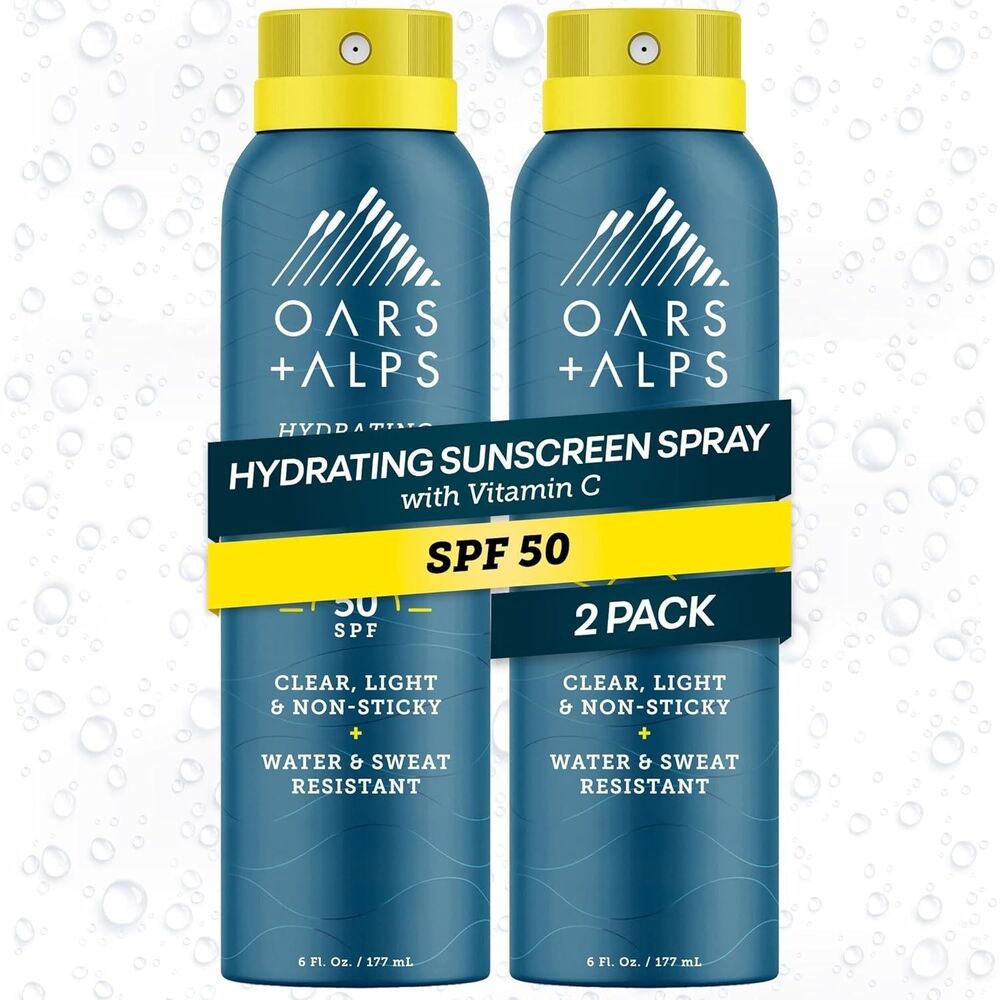 2-Oars + Alps SPF 50 Face & Body Broad Spectrum Sunscreen Spray W/Vit C